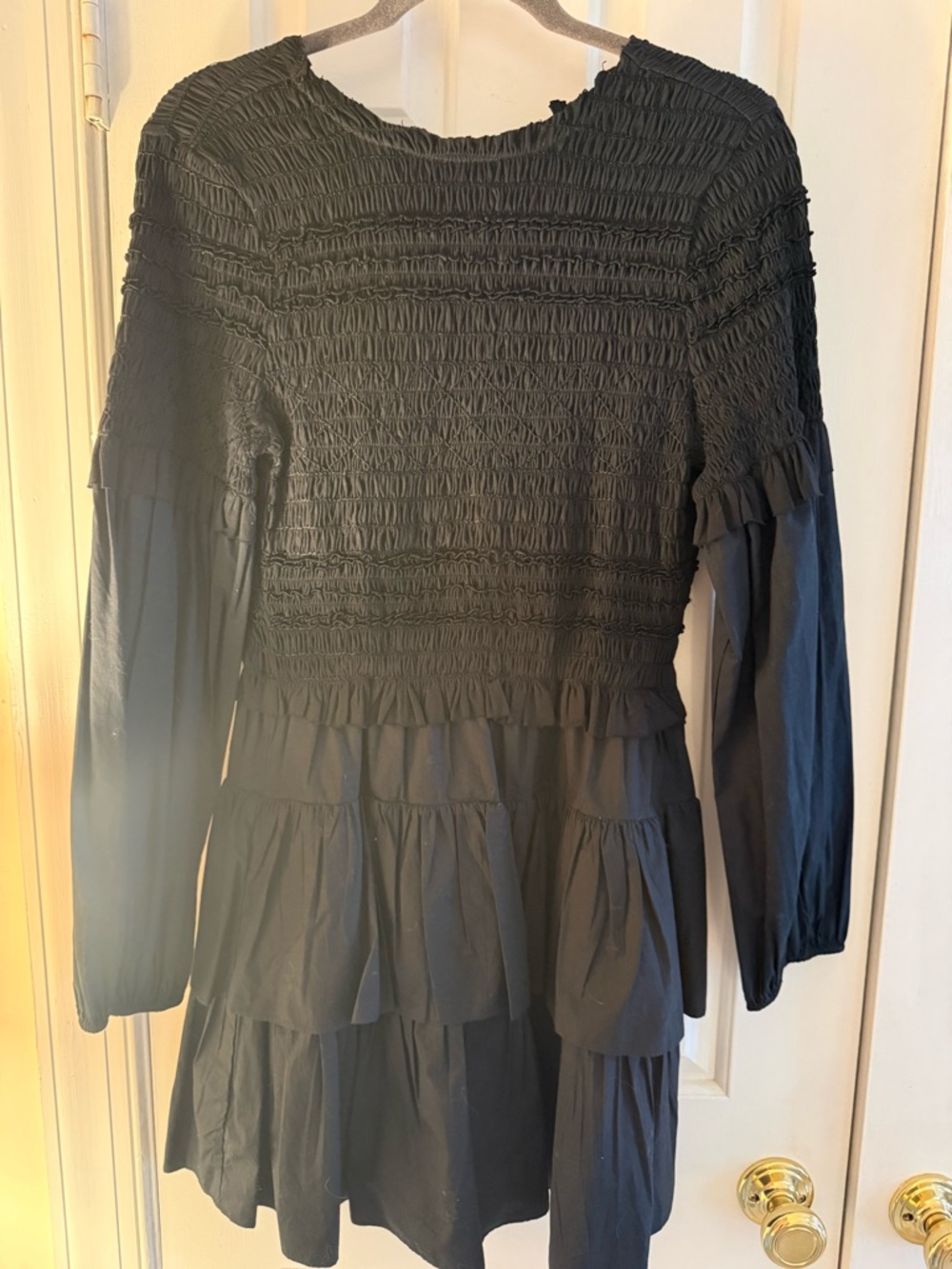 Ulla Johnson black long sleeve mini dress size 6